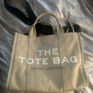 Marc Jacobs Tan and Black Messenger Bag with Bold Design